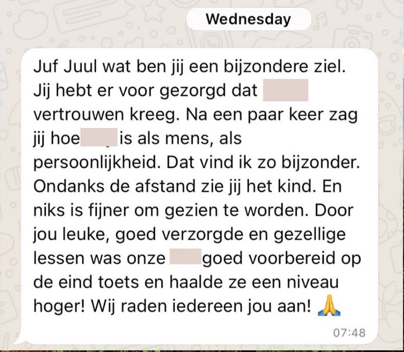 Origineel bericht van een ouder: Ondanks de afstand zie jij het kind, een niveau hoger bij de eindtoets
